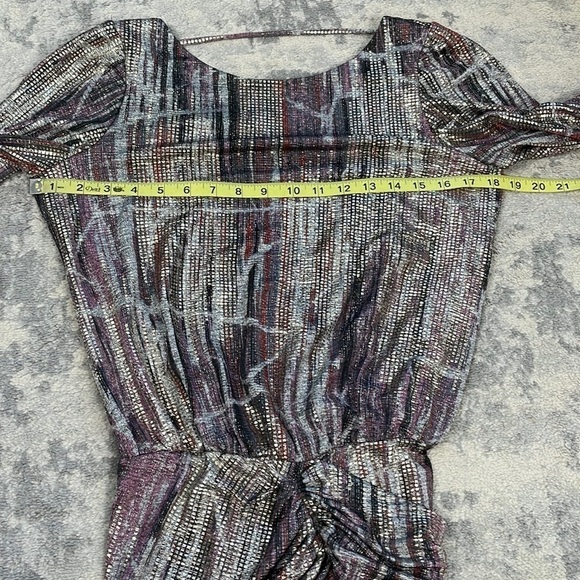 NWT BA&SH Salina Lady Metallic Silver Gray Open Back Party Dress Sz XS - Picture 9 of 15